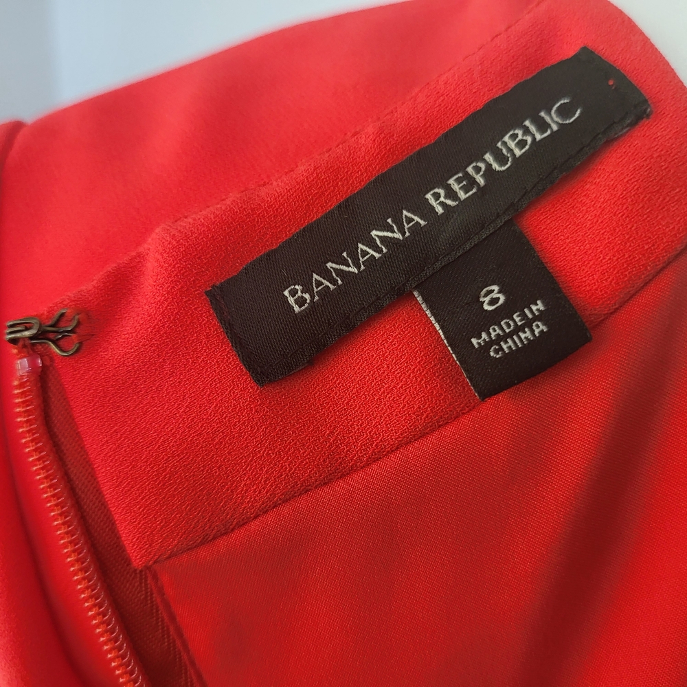Banana Republic Elegant Red Ruffle Sleeve Dress - Picture 11 of 15